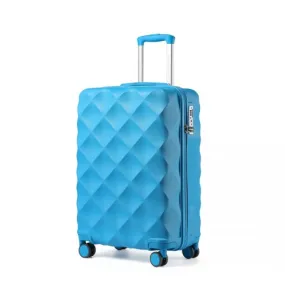 British Traveller 20" Ultralight Diamond Suitcase - TSA Lock, Blue