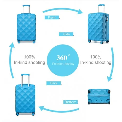 British Traveller 20" Ultralight Diamond Suitcase - TSA Lock, Blue