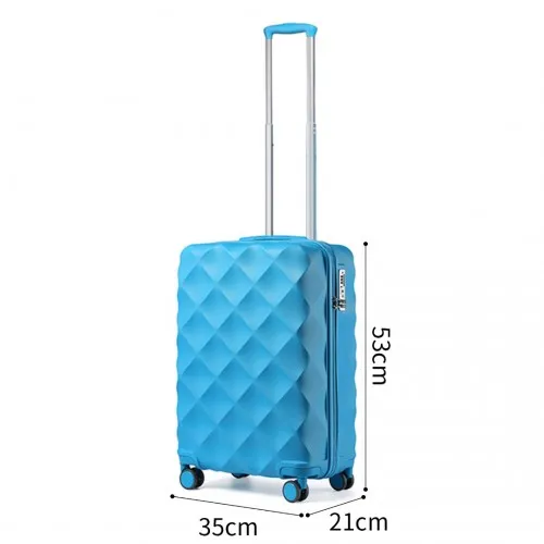 British Traveller 20" Ultralight Diamond Suitcase - TSA Lock, Blue