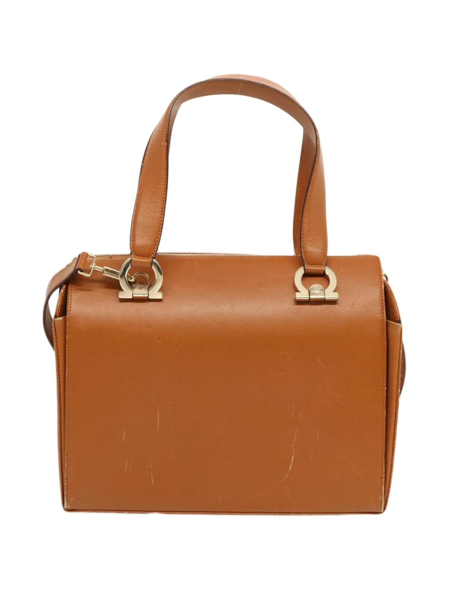 Brown Leather 2way Hand Bag with Shoulder Strap