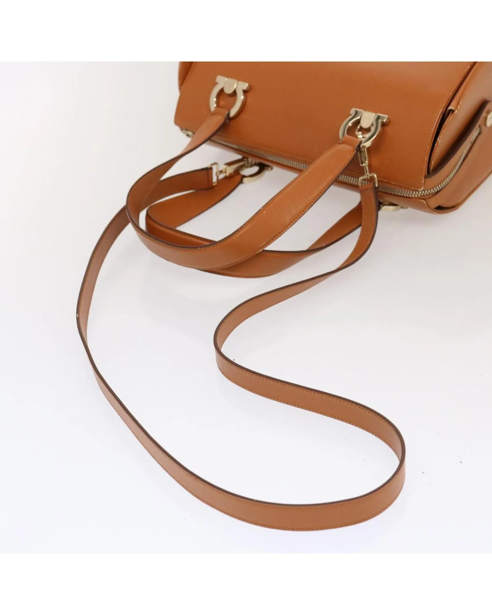 Brown Leather 2way Hand Bag with Shoulder Strap