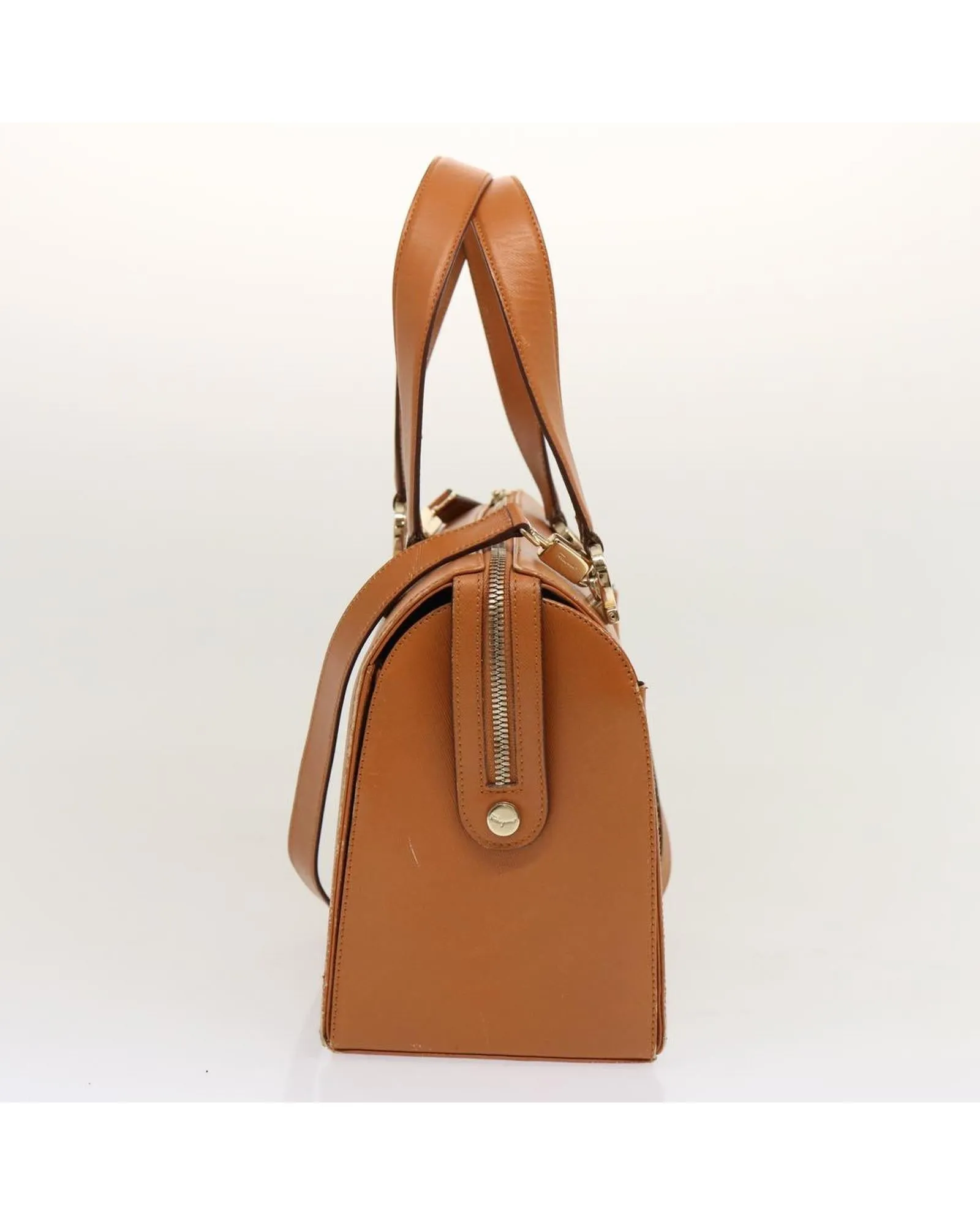 Brown Leather 2way Hand Bag with Shoulder Strap