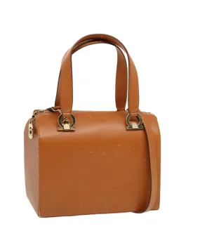 Brown Leather 2way Hand Bag with Shoulder Strap