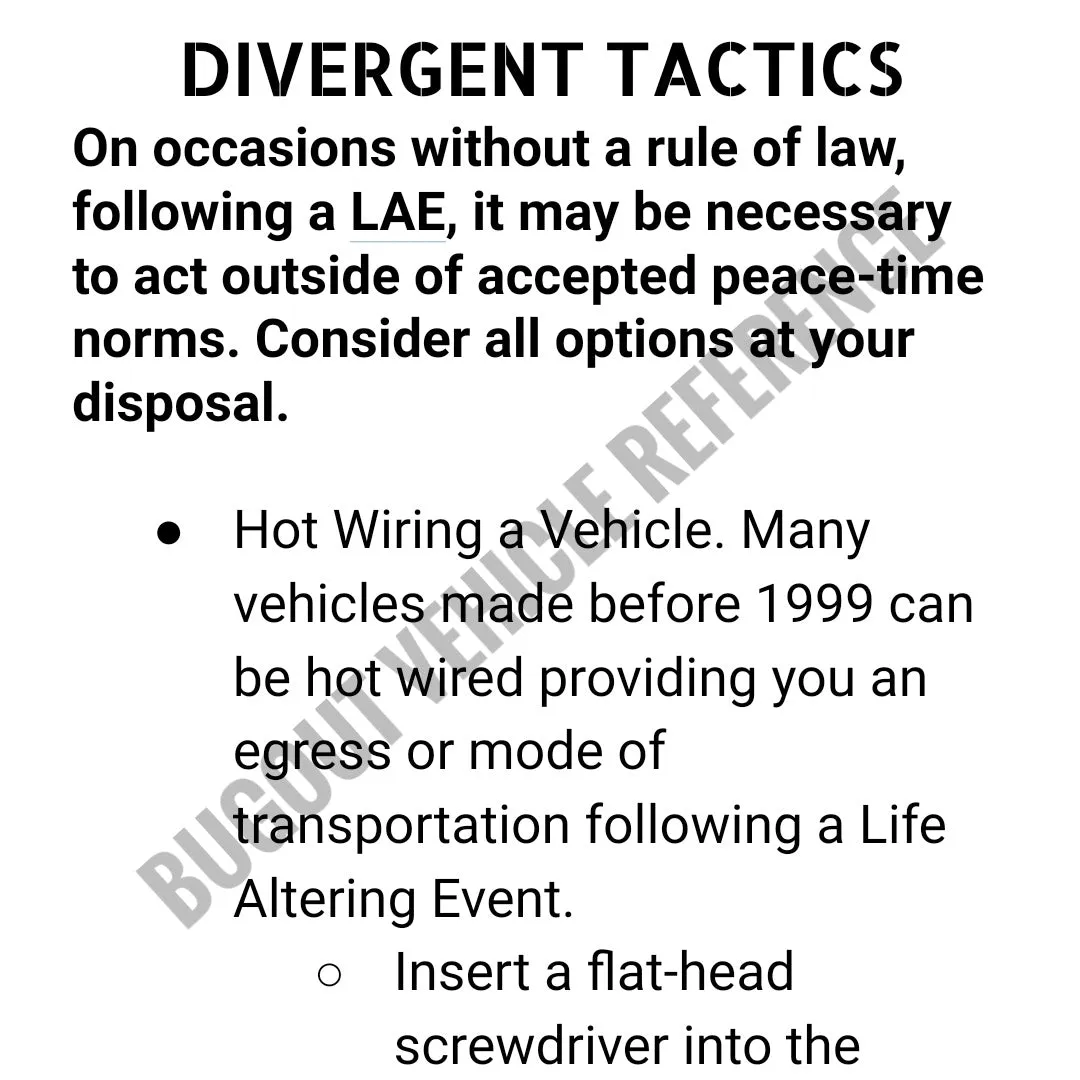 Bugout Vehicle Reference - Vehicular Prepping and Operation [PDF]