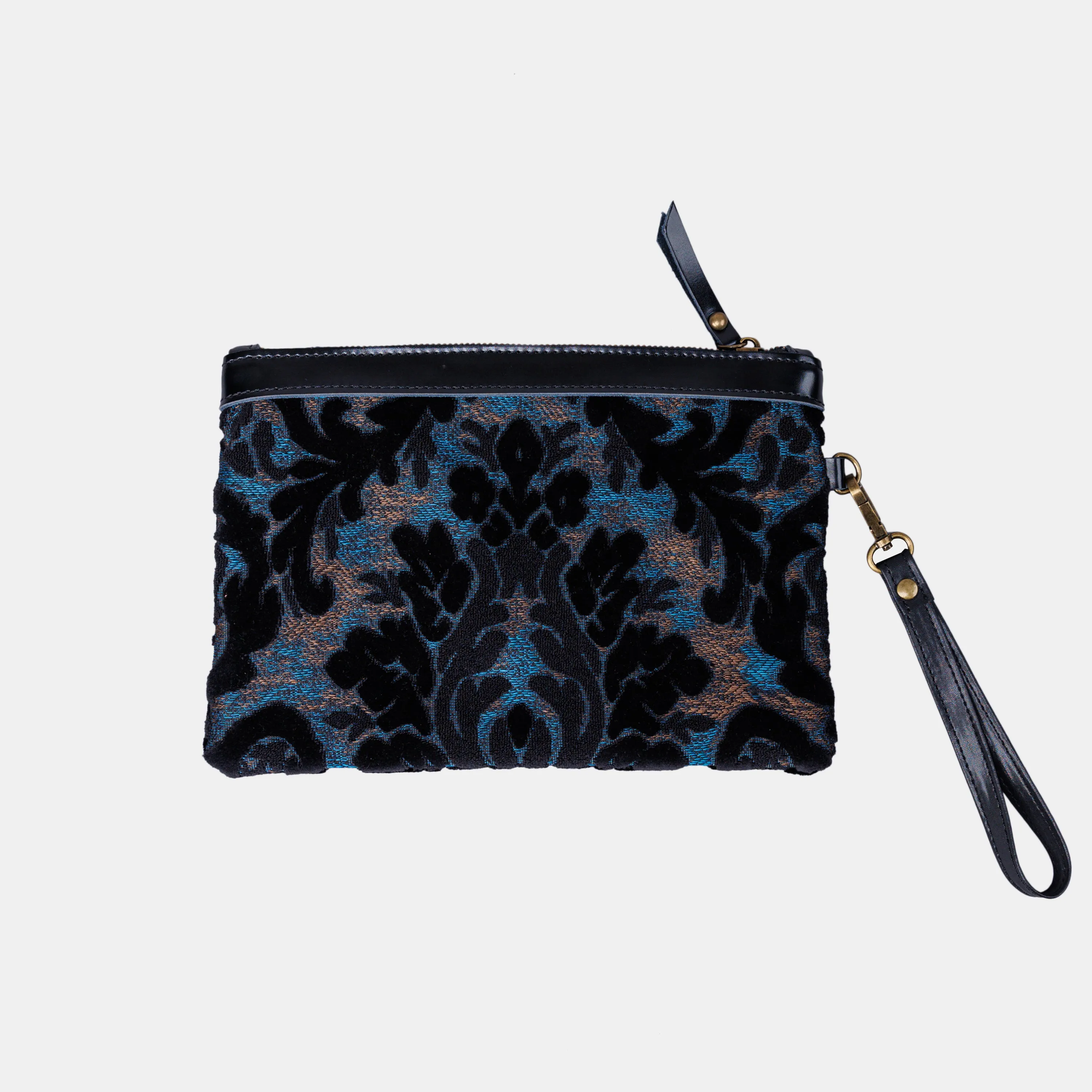 Burnout Velvet Black Wristlet Clutch