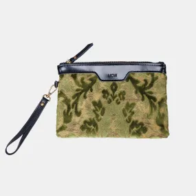 Burnout Velvet Fern Green Wristlet Clutch