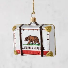 California Travel Suitcase Christmas Tree Ornament