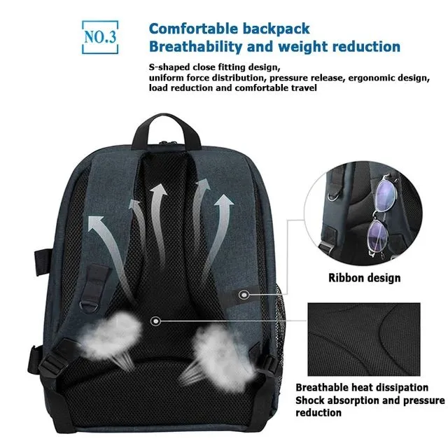 Camera Bag Outdoor Portable Waterproof Scratch Resistant Dual Shoulders Backpack Camera Bag S839943