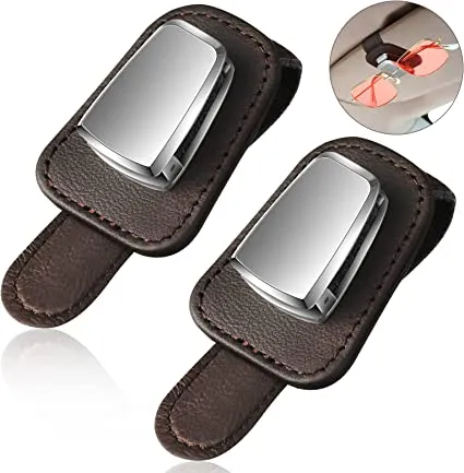 Car Visor Leather Sunglasses Holder Clip