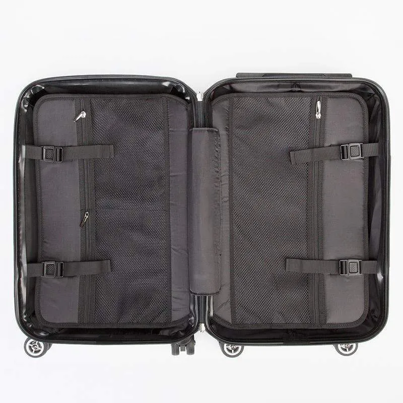 Carbon Black Mudcloth Boho Suitcase