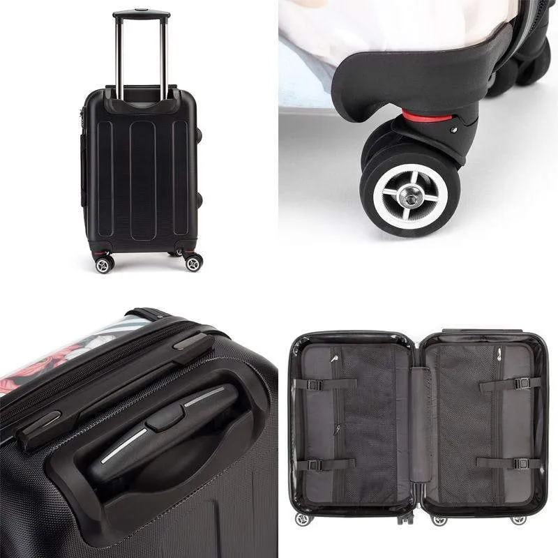 Carbon Black Mudcloth Boho Suitcase