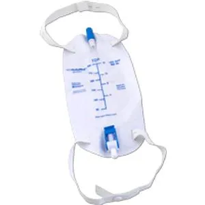 Cardinal Premium Flocked Back Leg Bag with Flip Valve, 500 mL