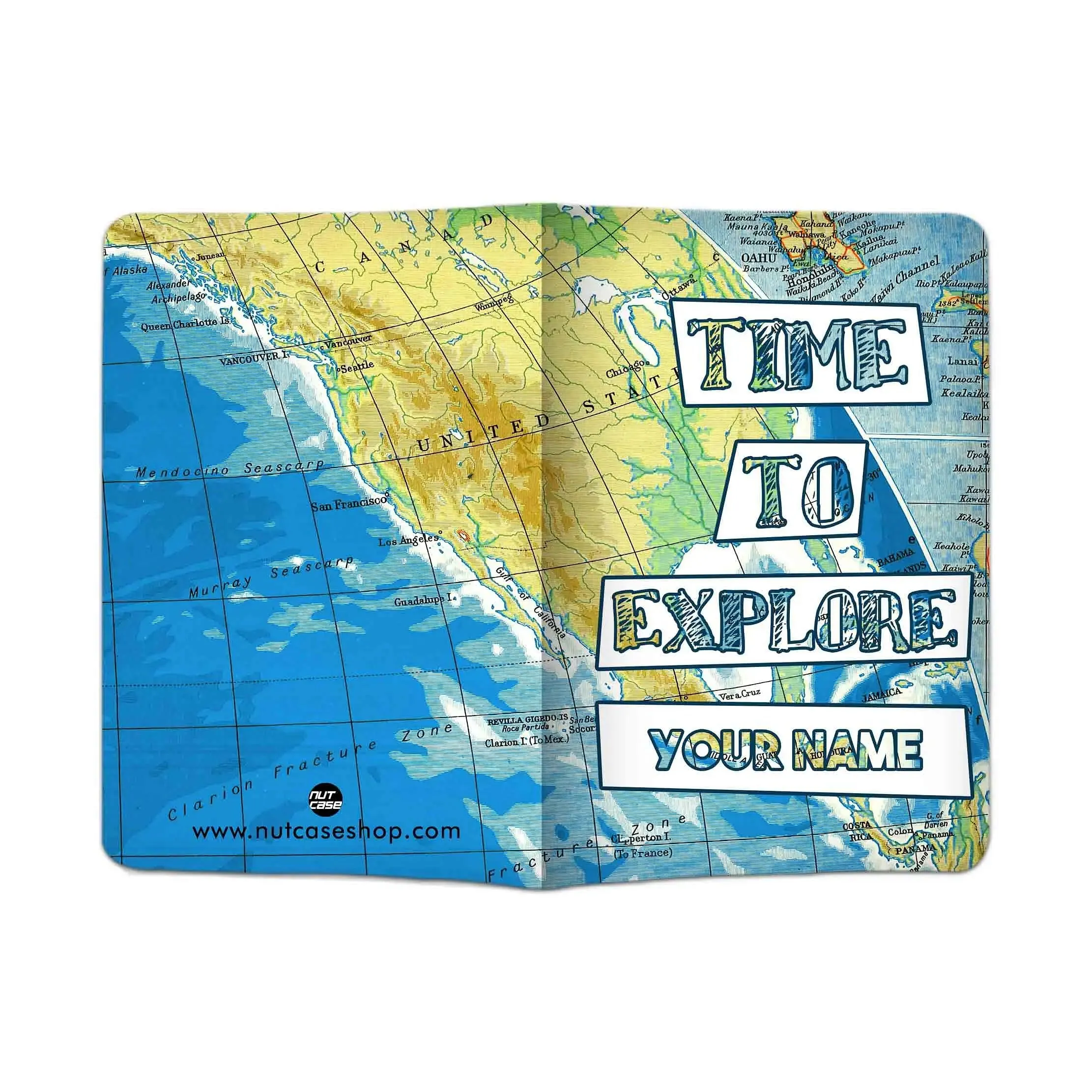 Classy Personalized Passport Cover -  TIME TO EXPLORE