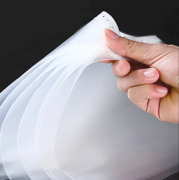 Clear Plastic Punched Pocket For Ring Binder Folder A5/A4, 4 Thickness Pack