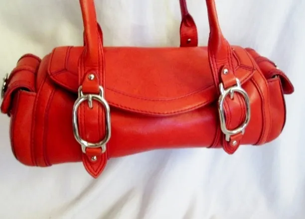 COLE HAAN TRINITY H04 leather handbag shoulder bowler bag Satchel medical RED TOMATO