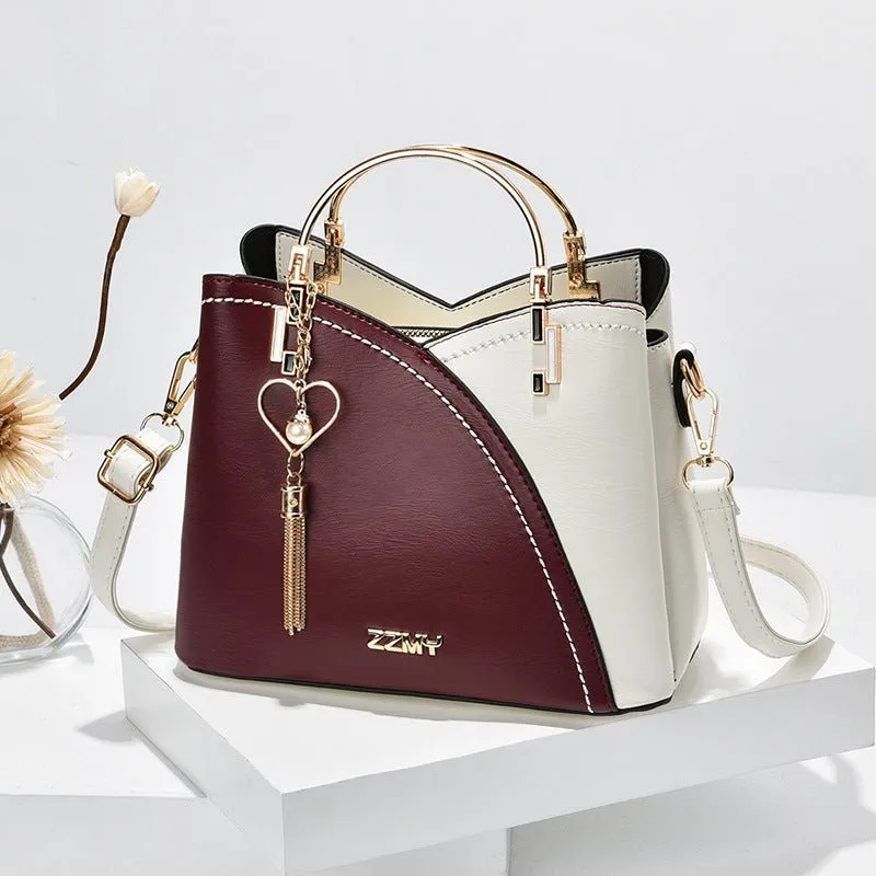 Color Block Handbag Love Tassel Crossbody Bags For Women