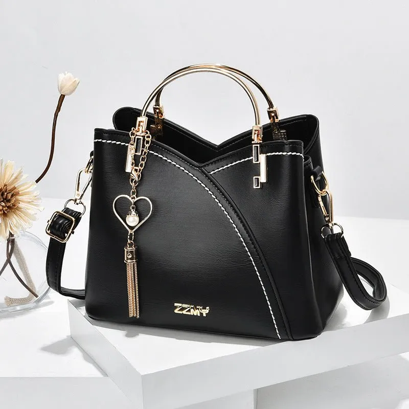 Color Block Handbag Love Tassel Crossbody Bags For Women