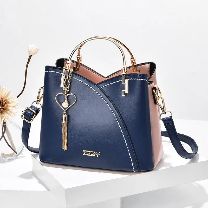 Color Block Handbag Love Tassel Crossbody Bags For Women