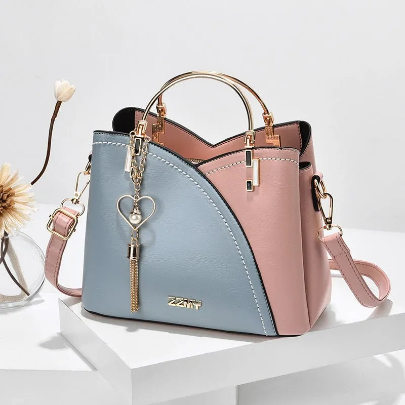 Color Block Handbag Love Tassel Crossbody Bags For Women