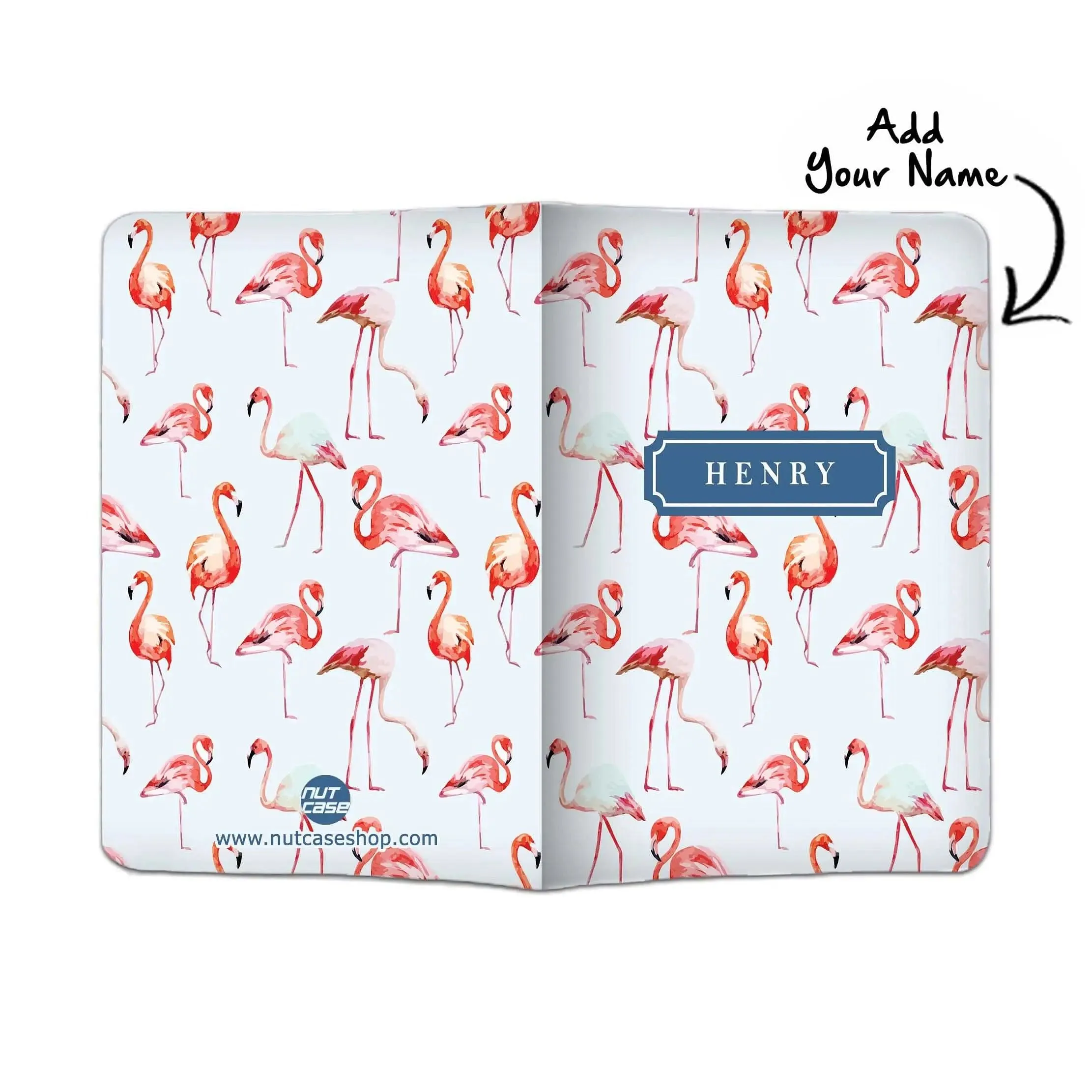 Cool Custom Passport Cover - Flamingos Blue