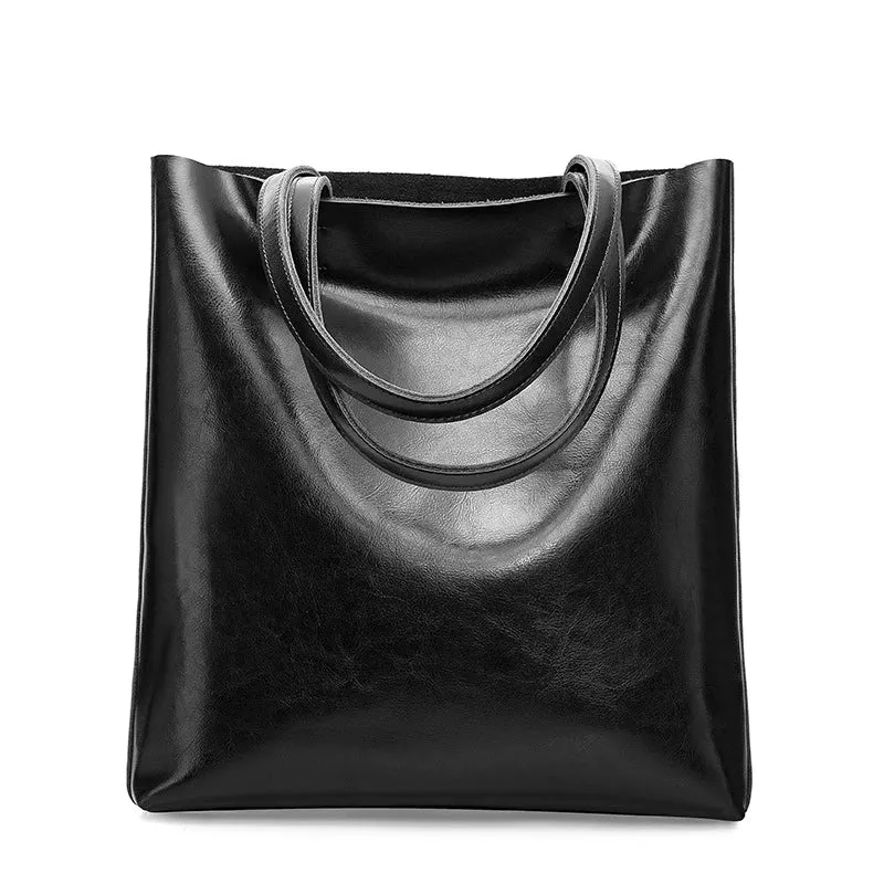 Cow Leather Ladies Shoulder Handbags Women Tote