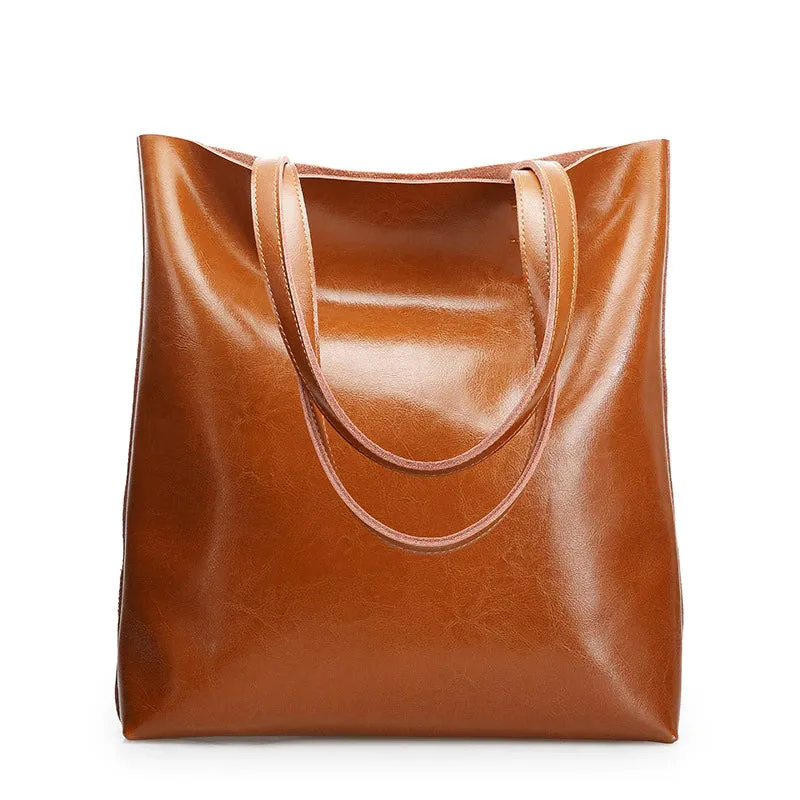 Cow Leather Ladies Shoulder Handbags Women Tote