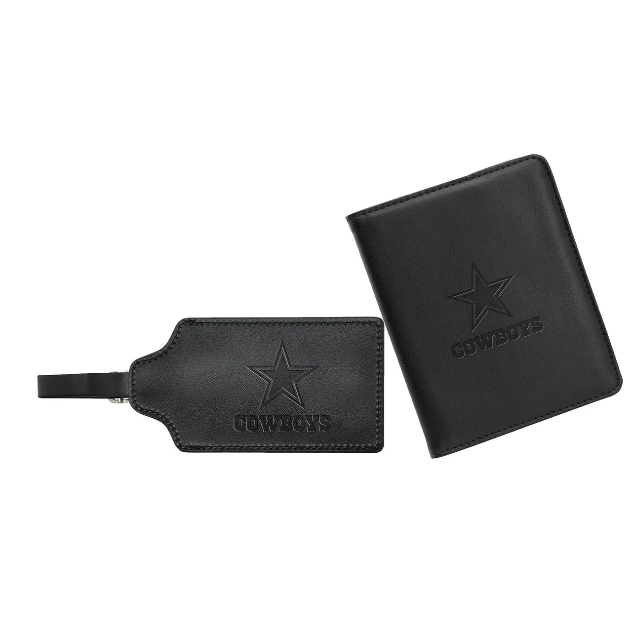 Cowboys Leather Bag Tag Set