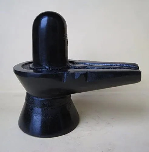 craftslook 4" Shiva Lingam Shivling Statue Black Marble Handmade Hindus Worship Idols Art