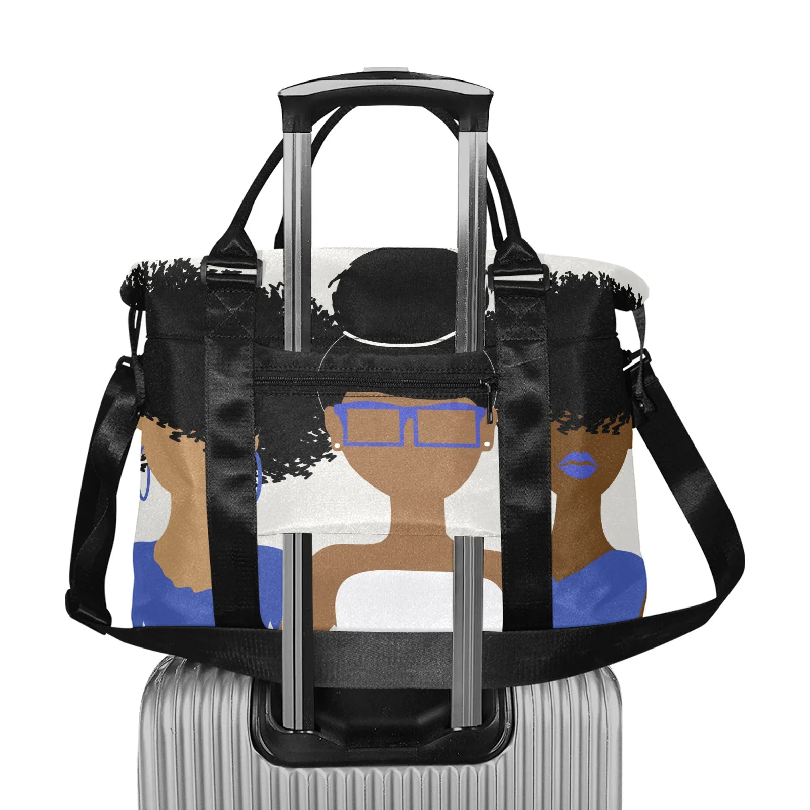 Curly Girl Trio (Blue/White) Trolley Bag