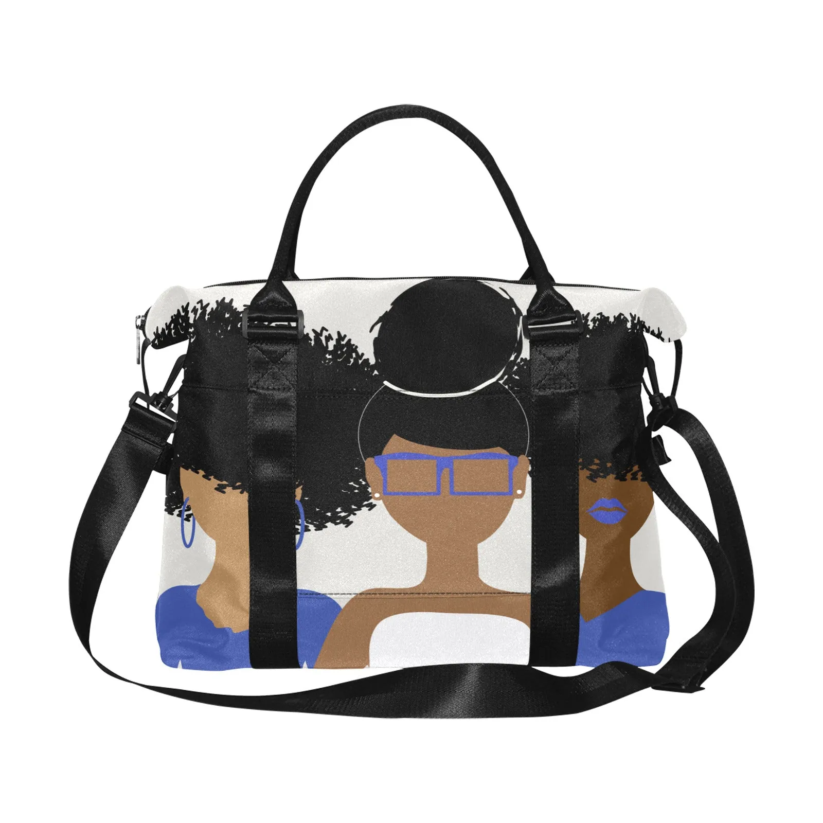 Curly Girl Trio (Blue/White) Trolley Bag