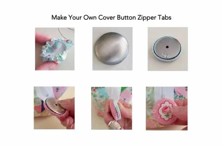 Cute as a Button Bag Pattern - Zipper Tab Cover Button Refill 4pk