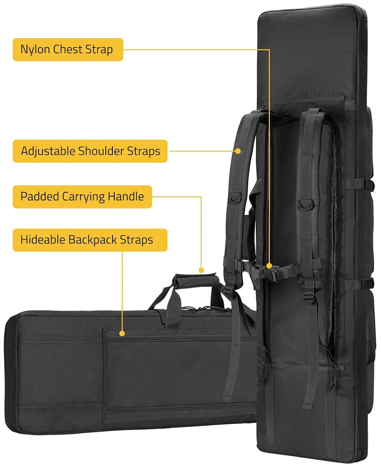 CVLIFE 48" Double Soft Rifle Case Tactical Long Gun Bag