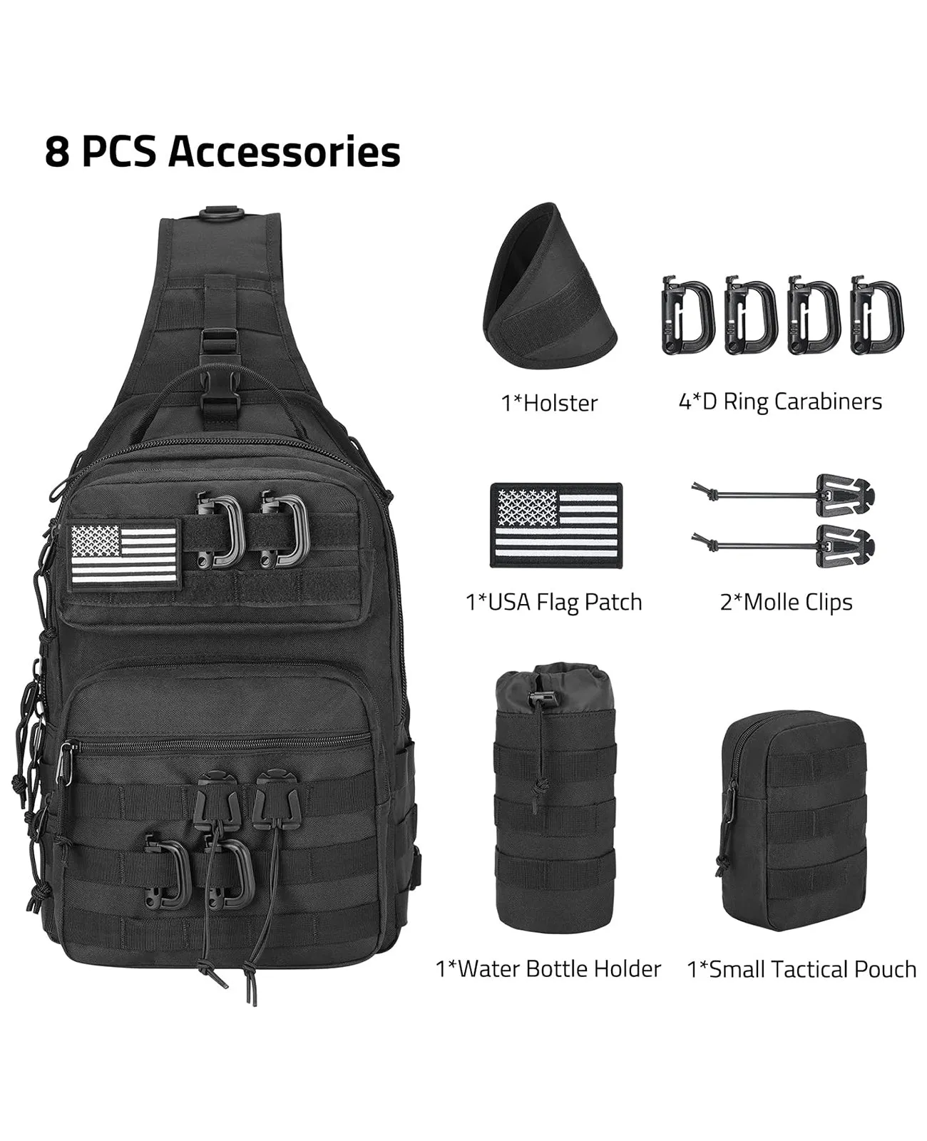 CVLIFE Tactical Sling Bag Backpack for Men