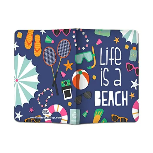 Designer Passport Cover - Life Is a Beach Blue