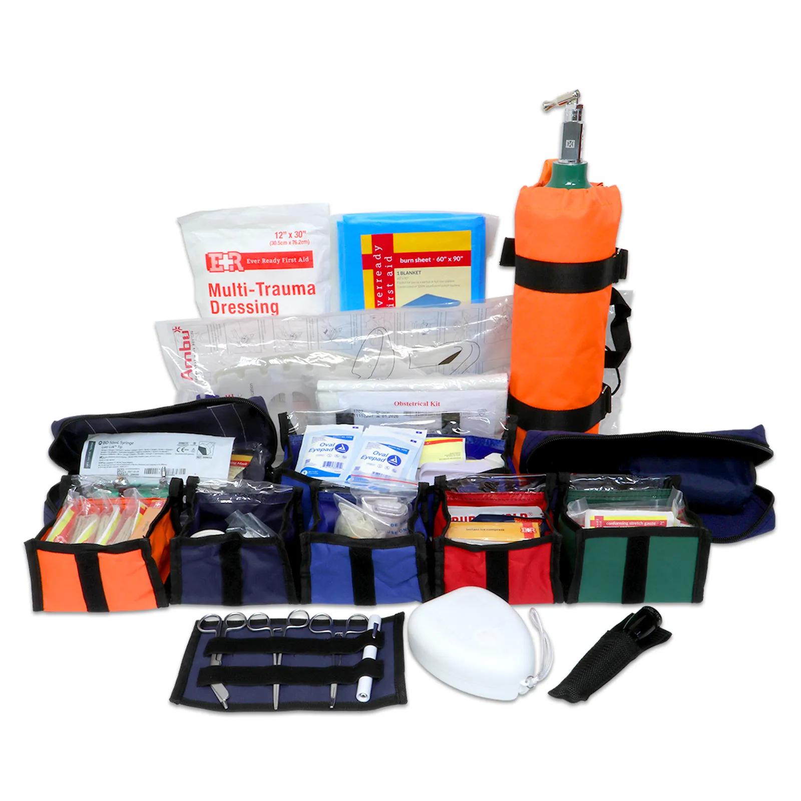 Dixigear Ultimate Pro O2 Trauma Kit, Navy - Fully Stocked