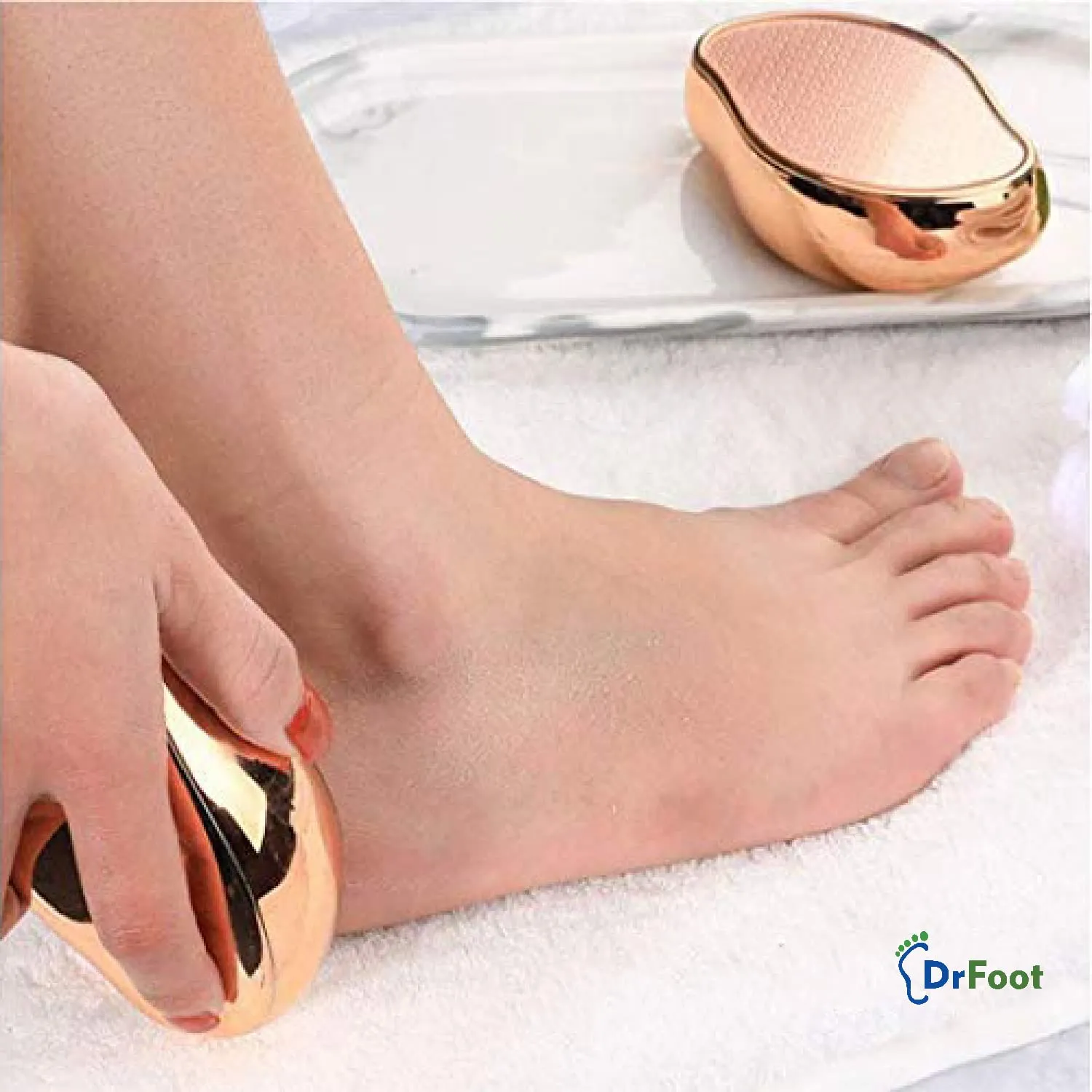 Dr Foot Glass File Callus Remover | For Feet, Dead Skin, Callus Remover | NANO GLASS CRYSTAL Removes Hard Skin, Leaves Feet Smooth | Foot Scraper Rasp LATEST INNOVATION - ROSE GOLD (Pack of 10)