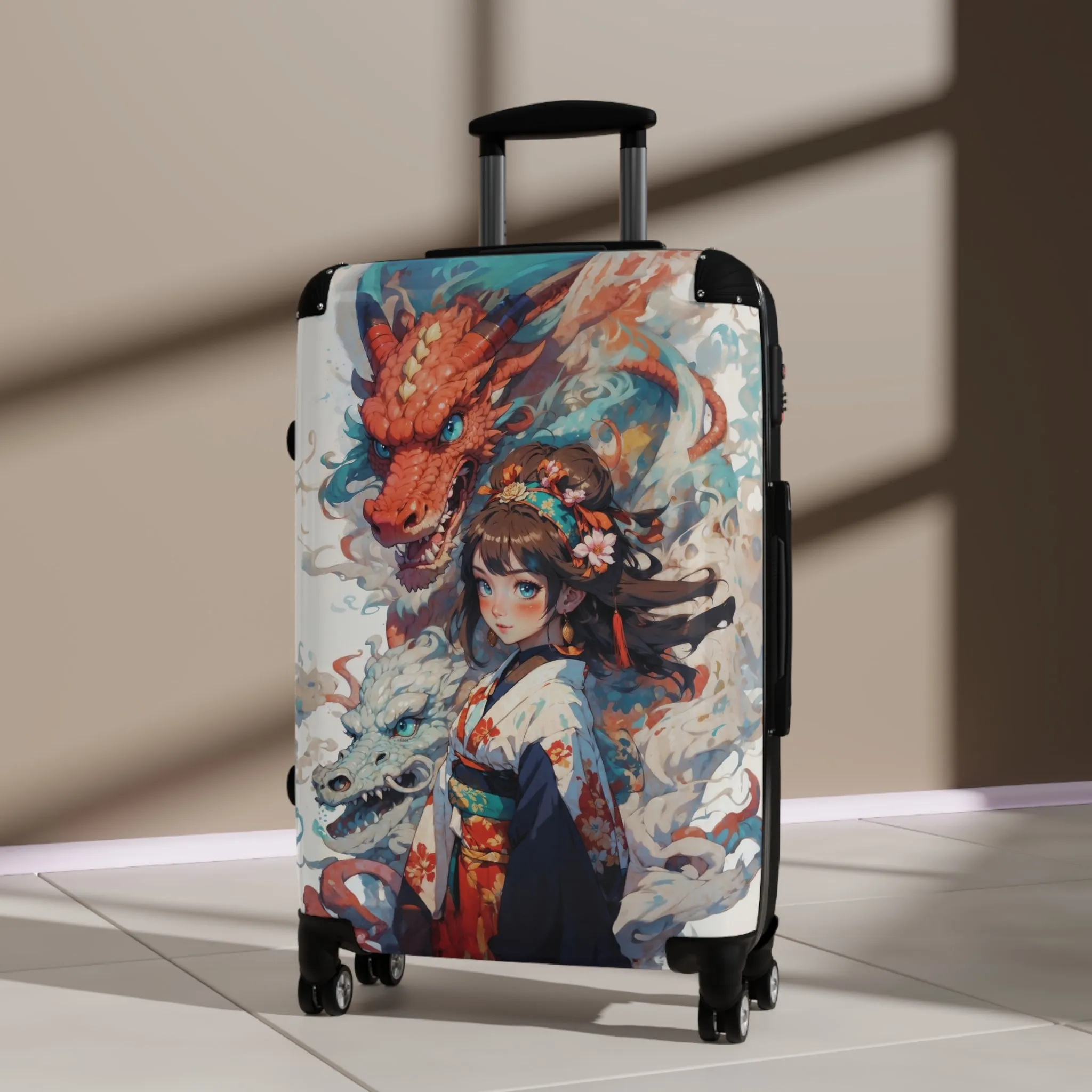 Dragon Empress Suitcase – Stylish Luggage with Asian Art Design for Travel Enthusiasts