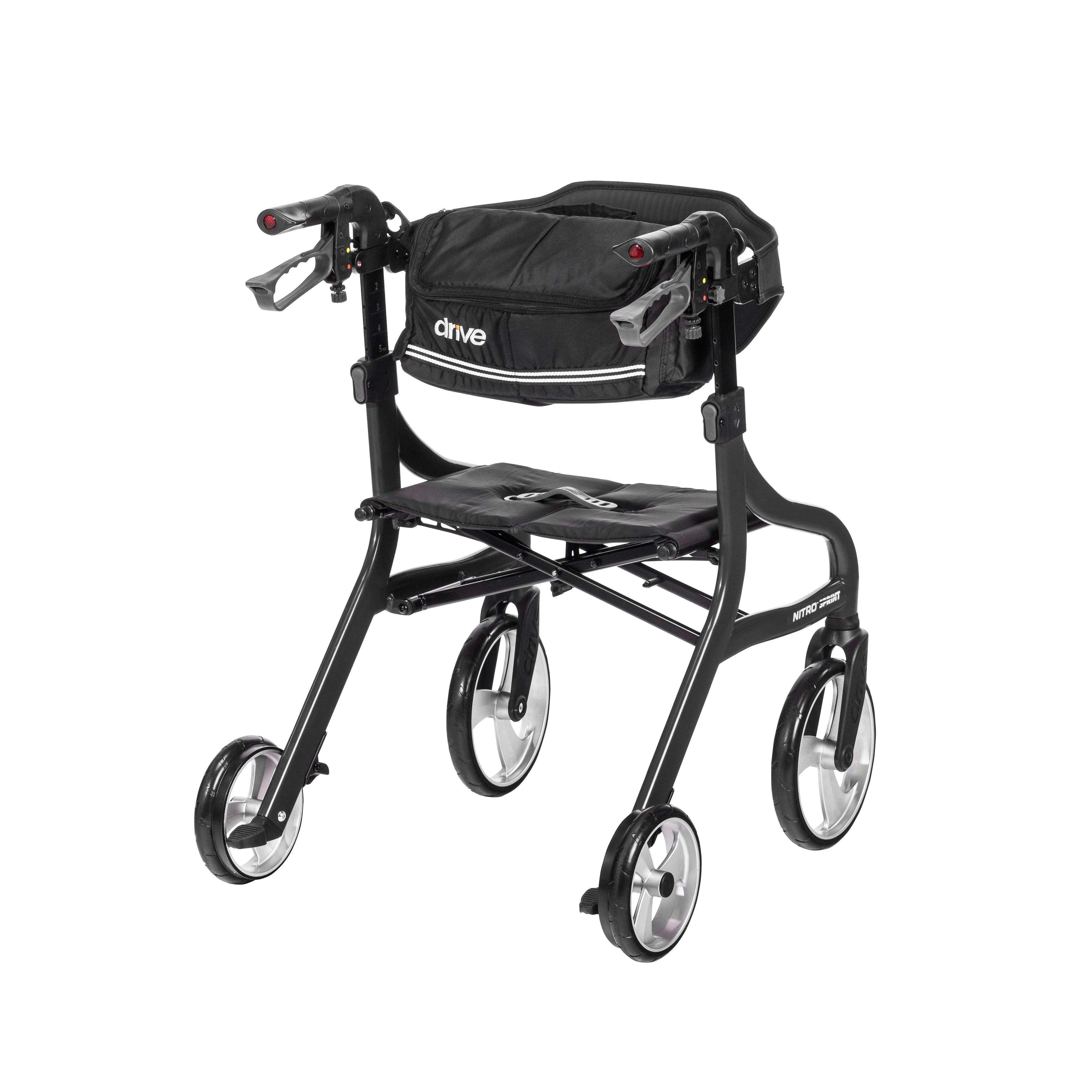 Drive Medical Nitro Sprint Rollator Rolling Walker - Hemi Height