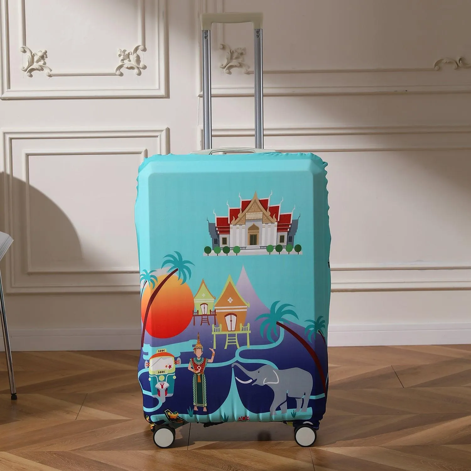 Durable 180 GSM Suitcase Covers S/M/L -Size for Trolley Suitcase, Gradient Blue Thrill Seeker