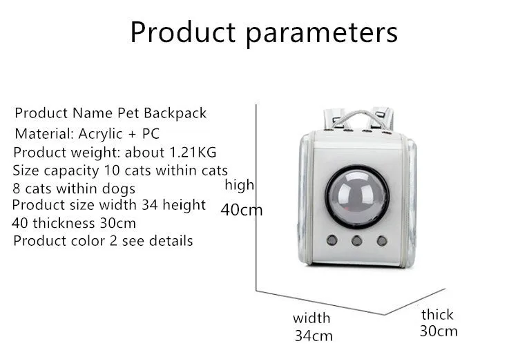 Durable Limited Transparent Pet Backpack