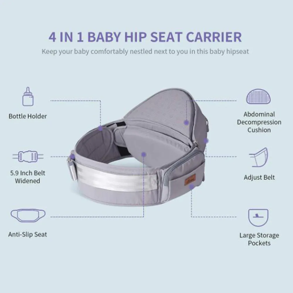 Ergonomic Hip Seat with Cushion - Baby Hip Carrier