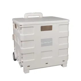 Everything Mary Collapsible Plastic Rolling Cart for Crafts & Hobby Supplies, Ivory