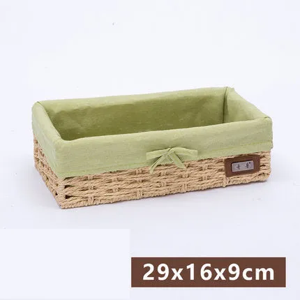 Fabric Desktop Storage Straw Storage Basket