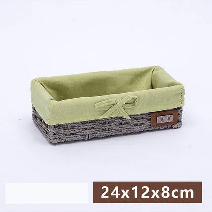 Fabric Desktop Storage Straw Storage Basket