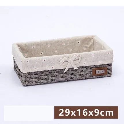 Fabric Desktop Storage Straw Storage Basket