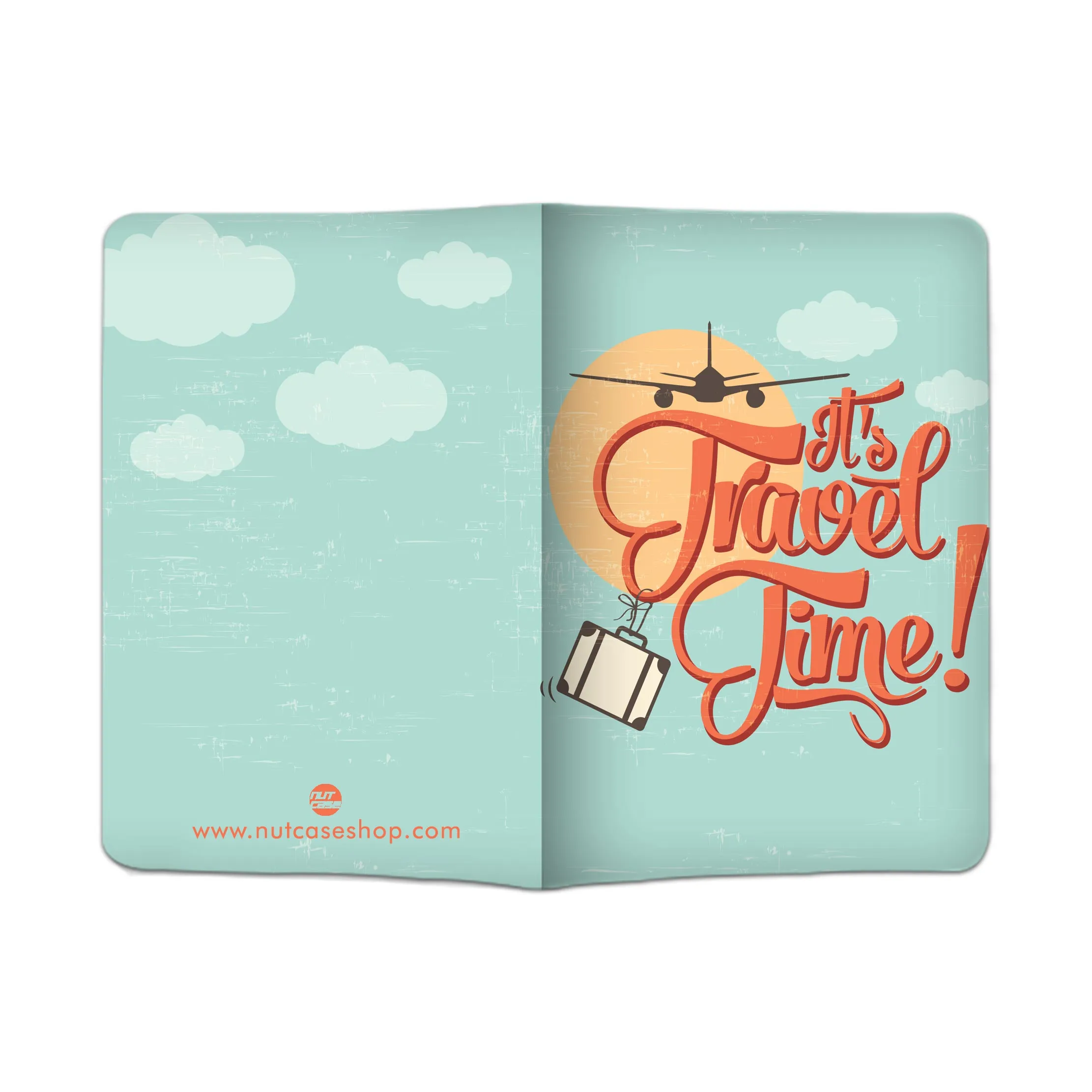 Fancy Passport Holder Travel Case with Single Luggage Tag - It's travel Time!