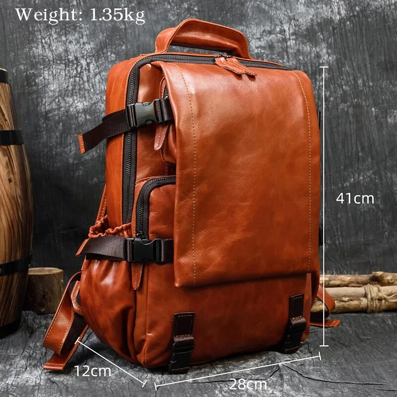 Fashion Leather Large Capacity Anti-theft Classic Backpack Shoulder Bag