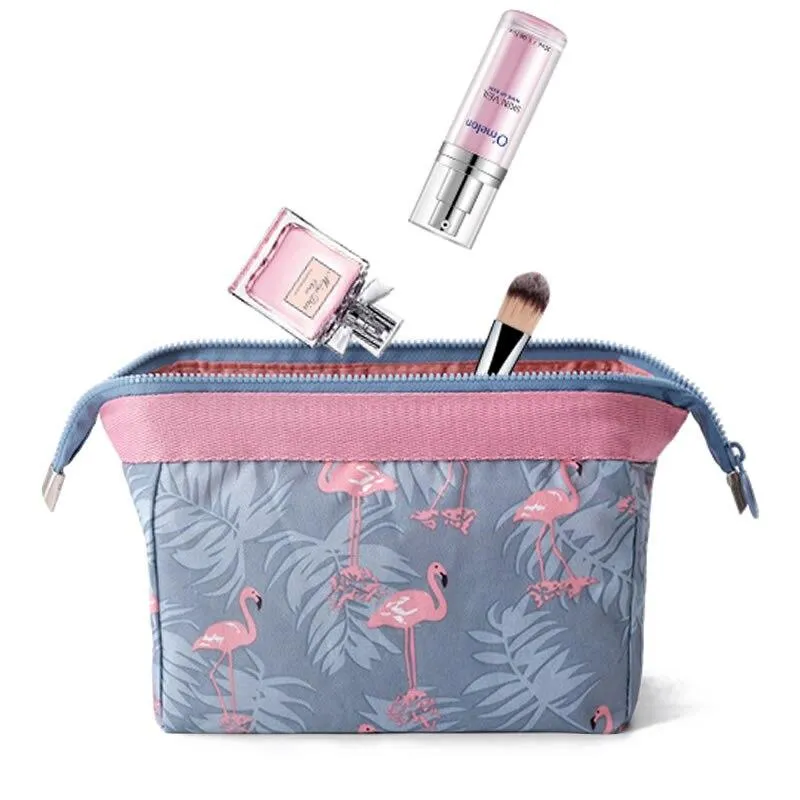 Fashionable Ladies' Toiletry Storage Bag With Animal Flamingo Pattern For Travel