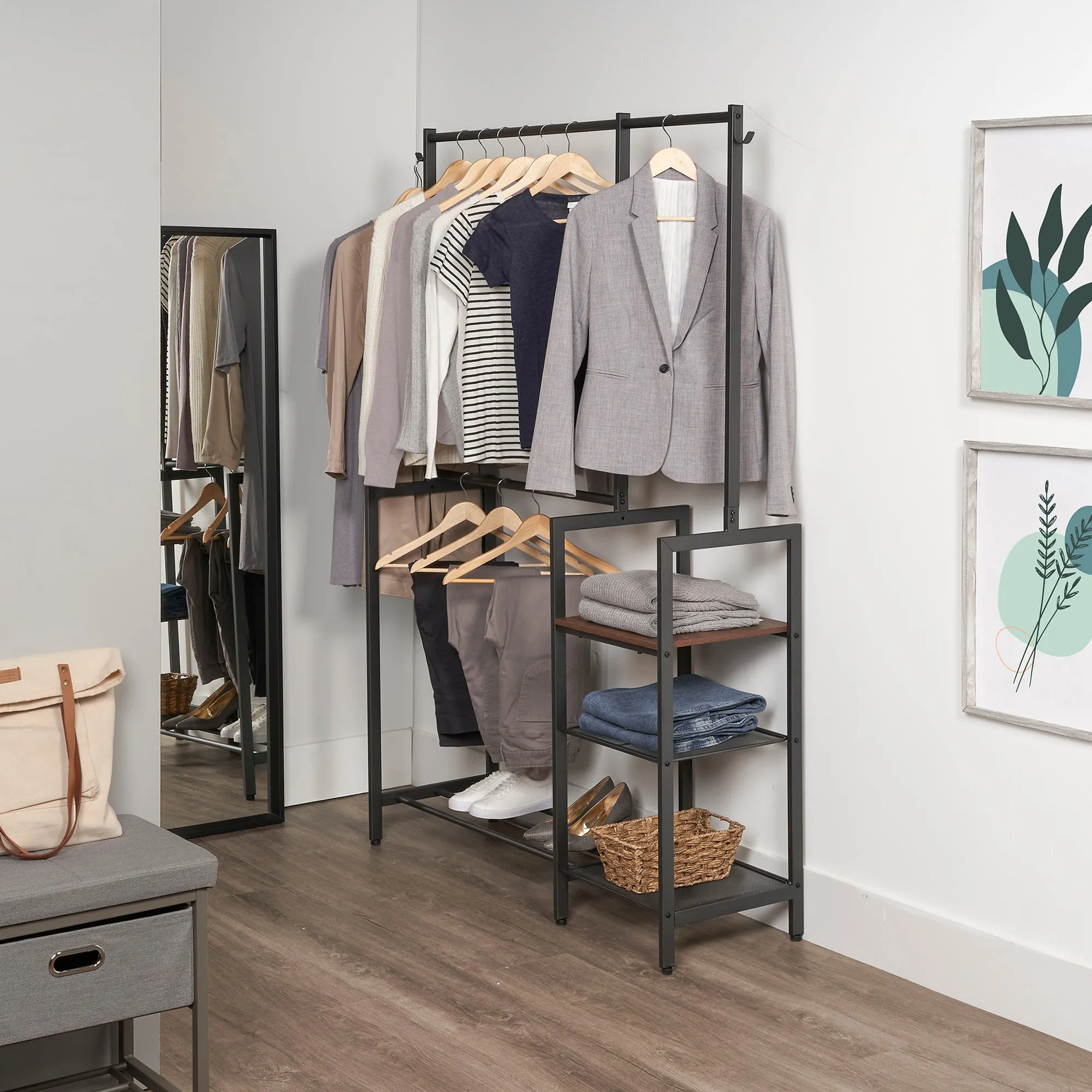 Freestanding Closet Organizer with Shelves