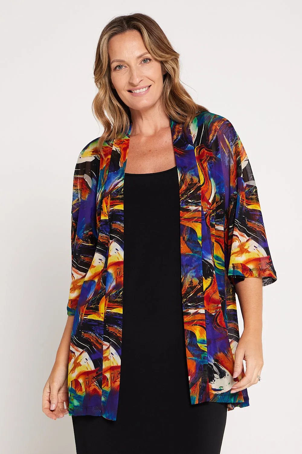 Haiti Mesh Jacket - Purple Orange Swirl